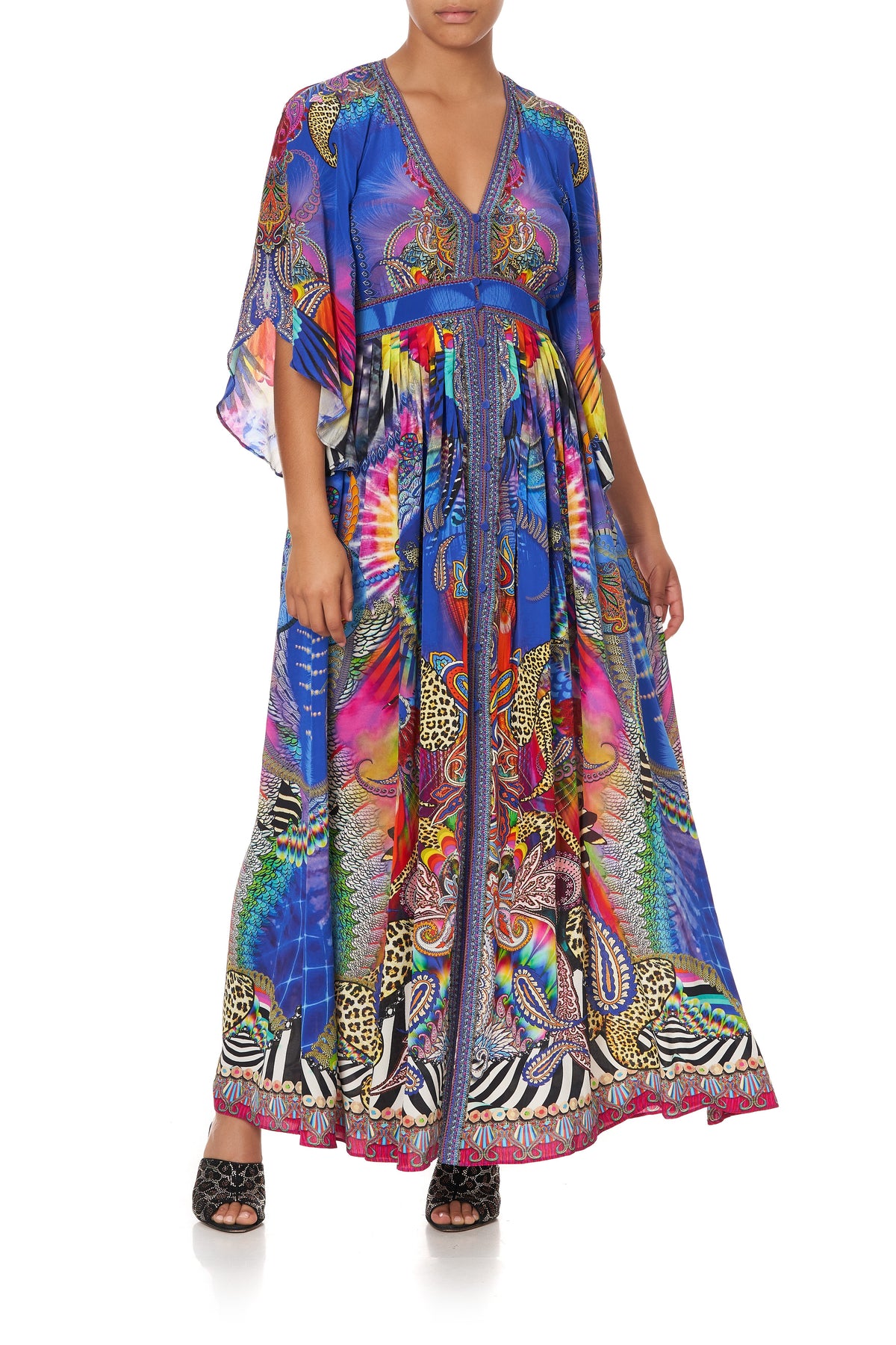 LONG DRESS WITH SMOCKED WAIST PSYCHEDELICA