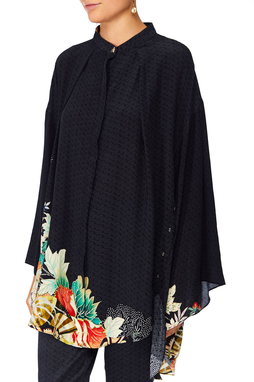 CAMILLA MIDNIGHT MOONCHILD KIMONO SLEEVE BLOUSE