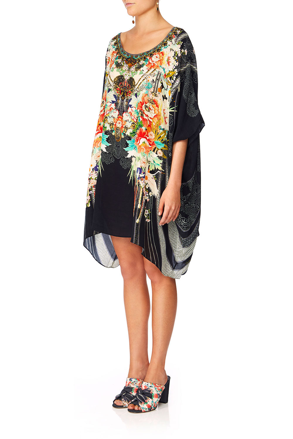 CAMILLA QUEEN OF KINGS SHORT ROUND NECK KAFTAN