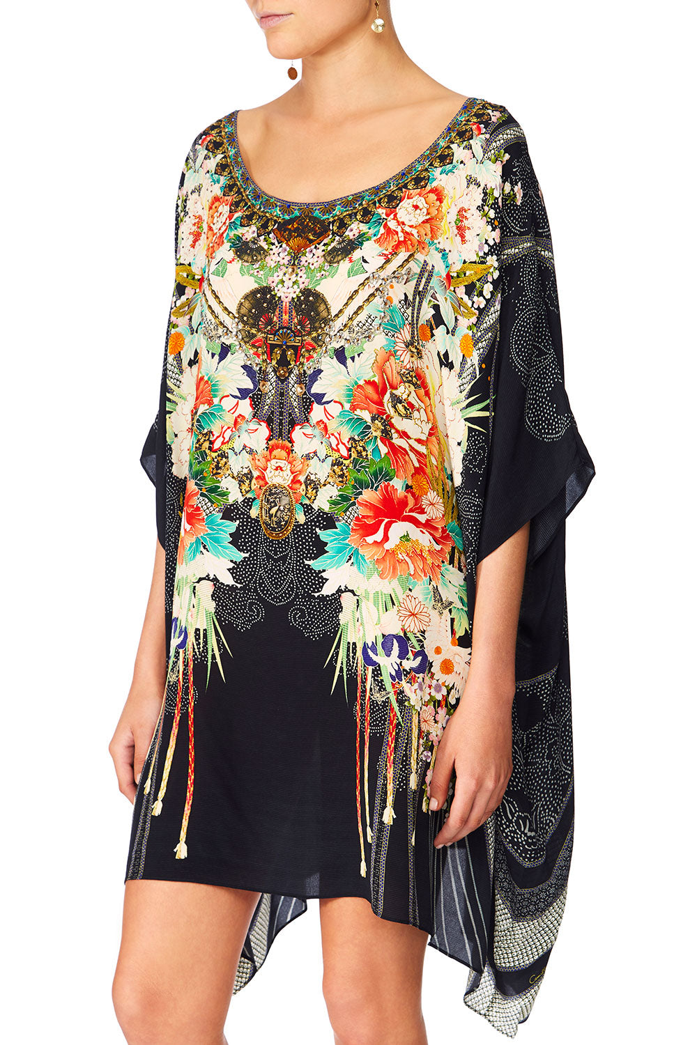 CAMILLA QUEEN OF KINGS SHORT ROUND NECK KAFTAN