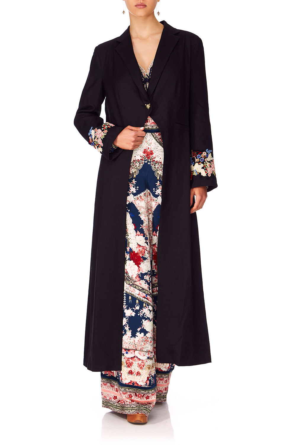 CAMILLA TWIN SHADOW LONG CUT AWAY COAT
