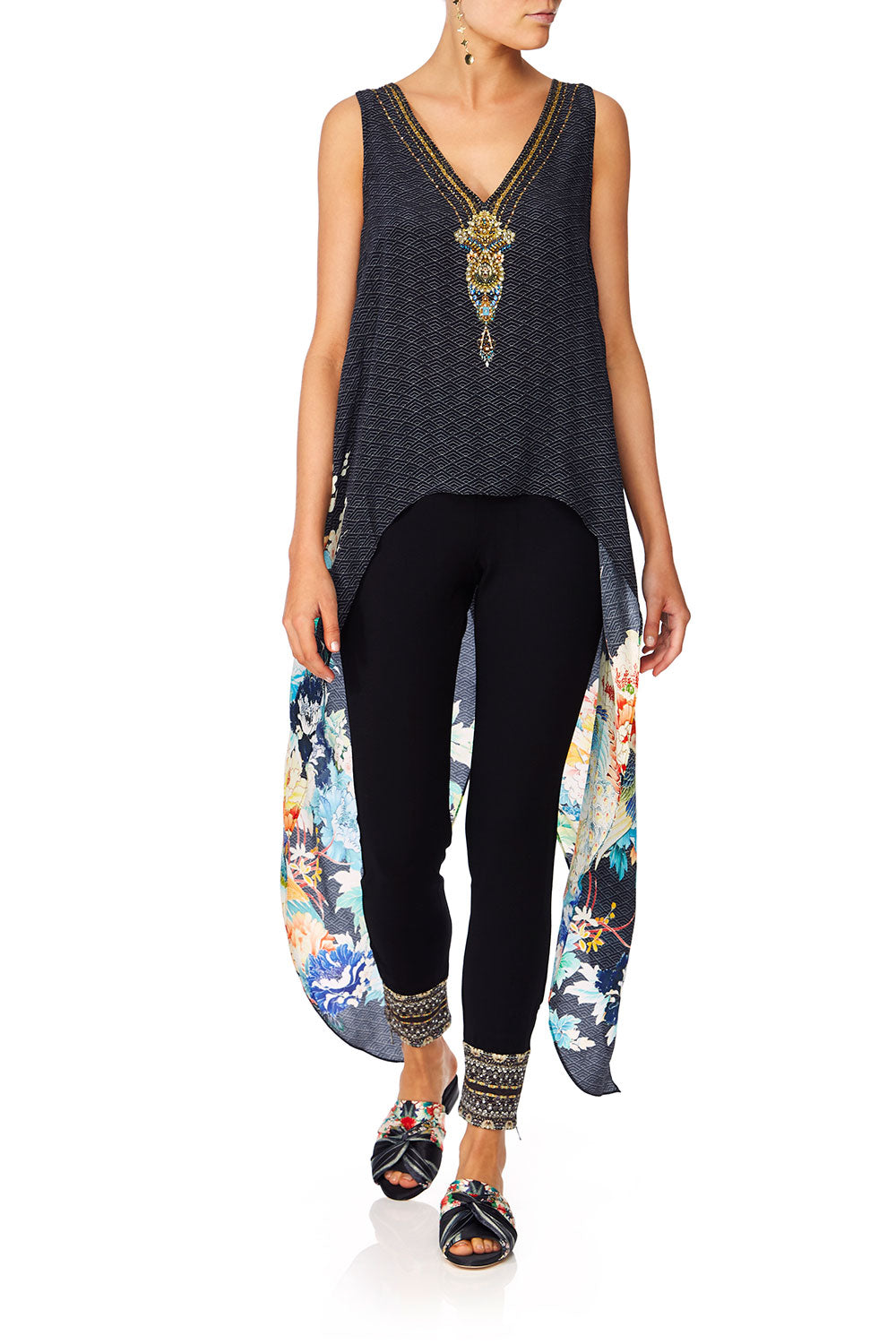 CAMILLA MIDNIGHT MOONCHILD LEGGINGS W CONTRAST CUFF AND ZIP