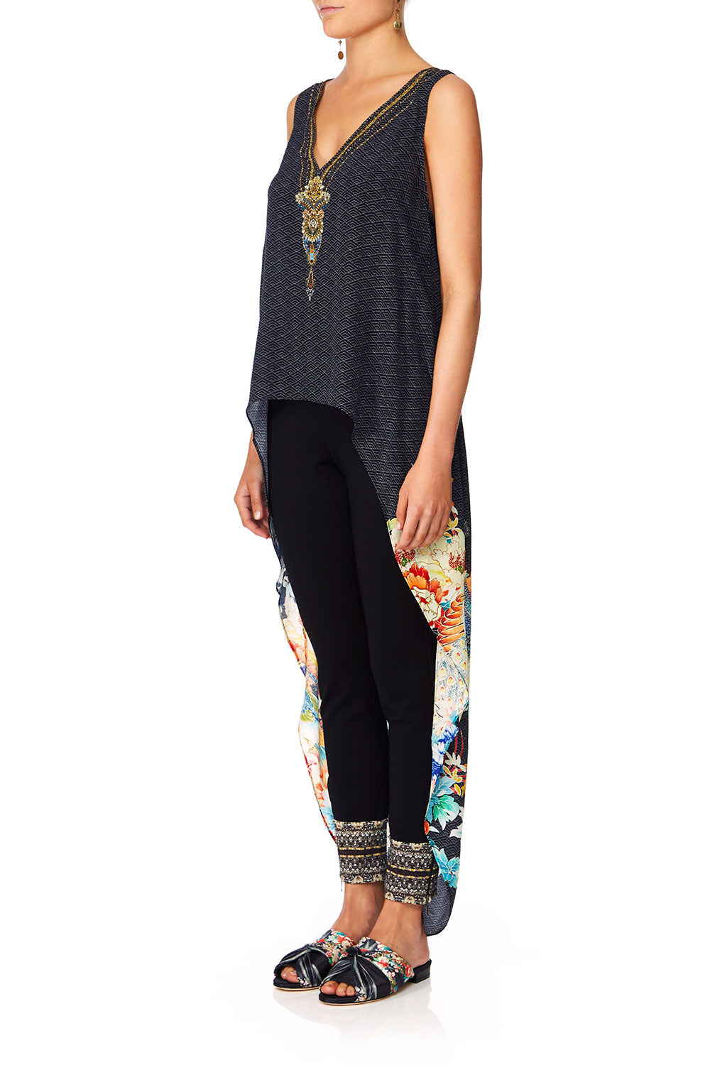 CAMILLA UP ALL NIGHT HIGH LOW CROSS BACK TOP