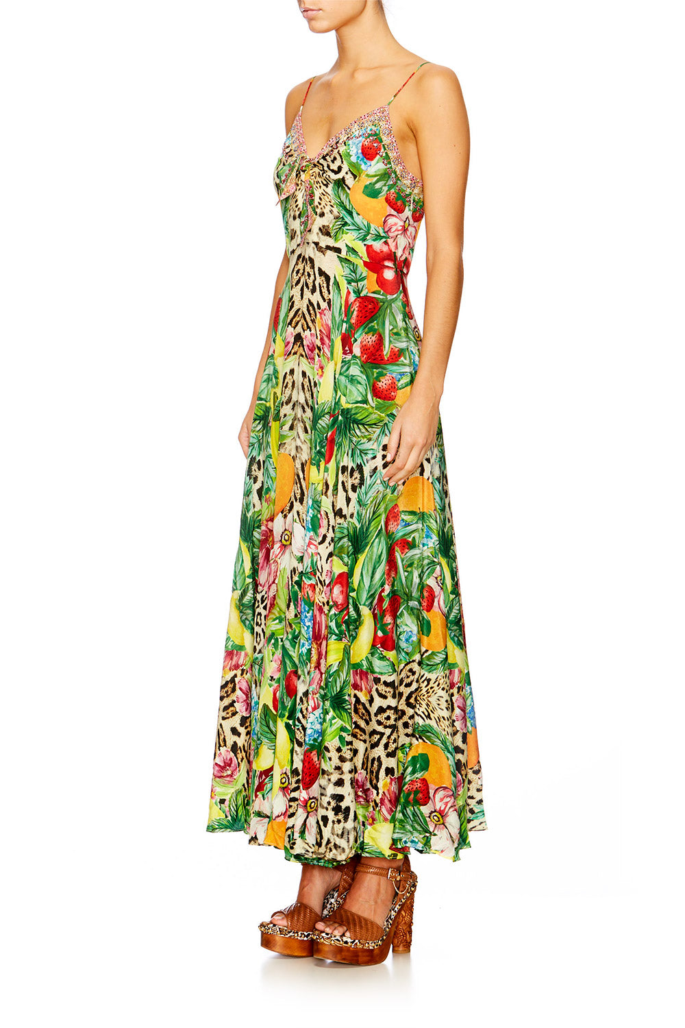 COOL CAT LONG DRESS WITH TIE FRONT