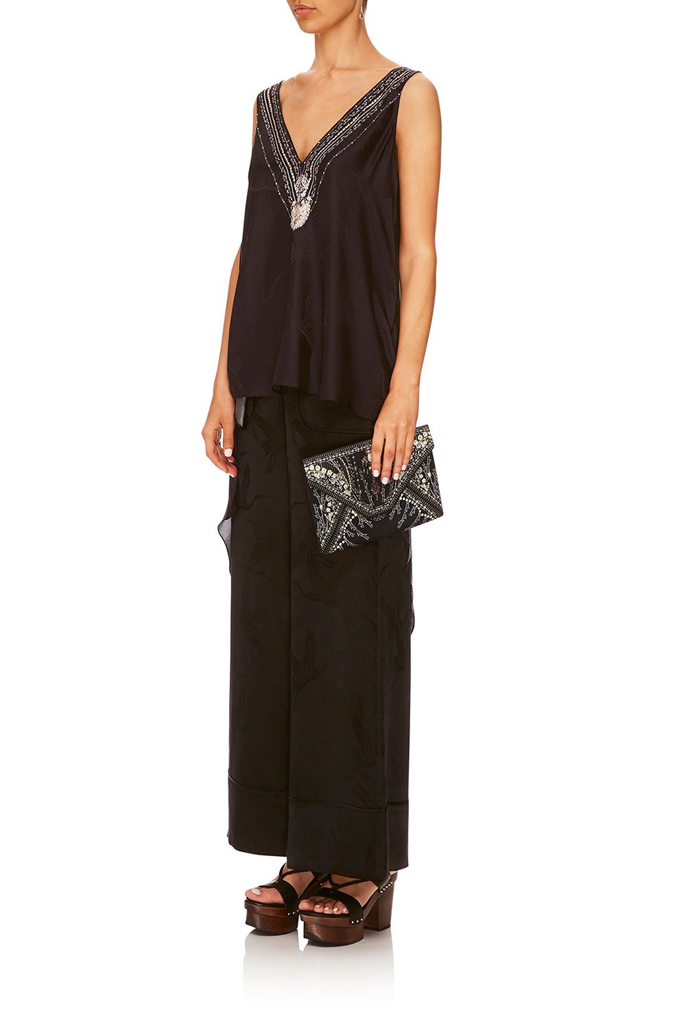 CAMILLA BLACK ENVELOPE CLUTCH