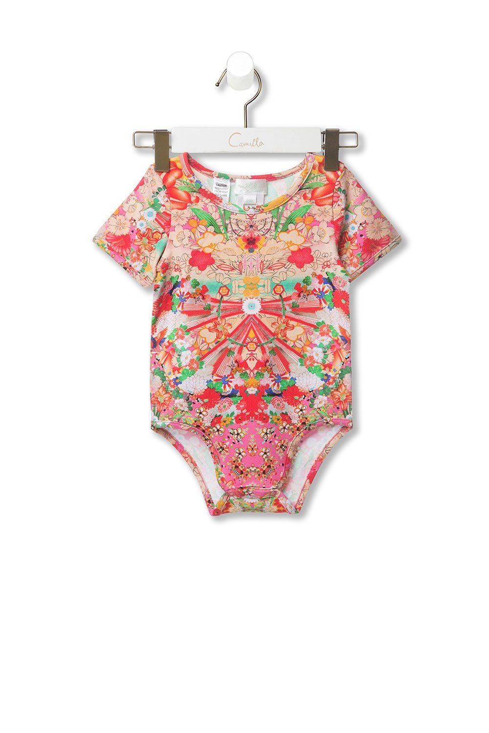 BABIES SHORT SLEEVE ONESIE KIMONO KISSES