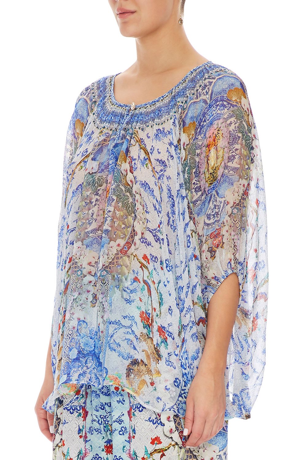 CAMILLA BLOUSE WITH KEYHOLE FRONT GEISHA GATEWAYS
