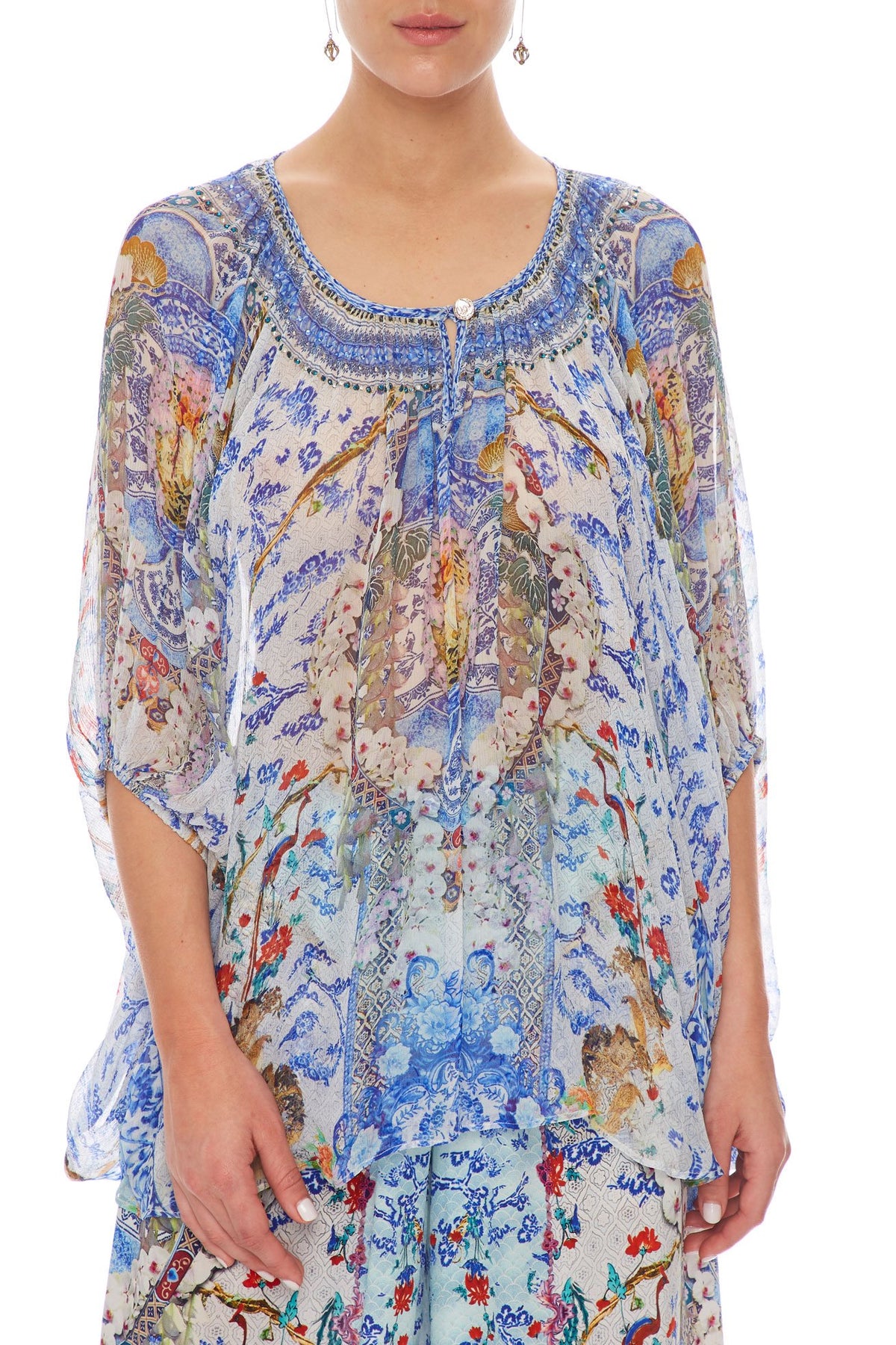 CAMILLA BLOUSE WITH KEYHOLE FRONT GEISHA GATEWAYS