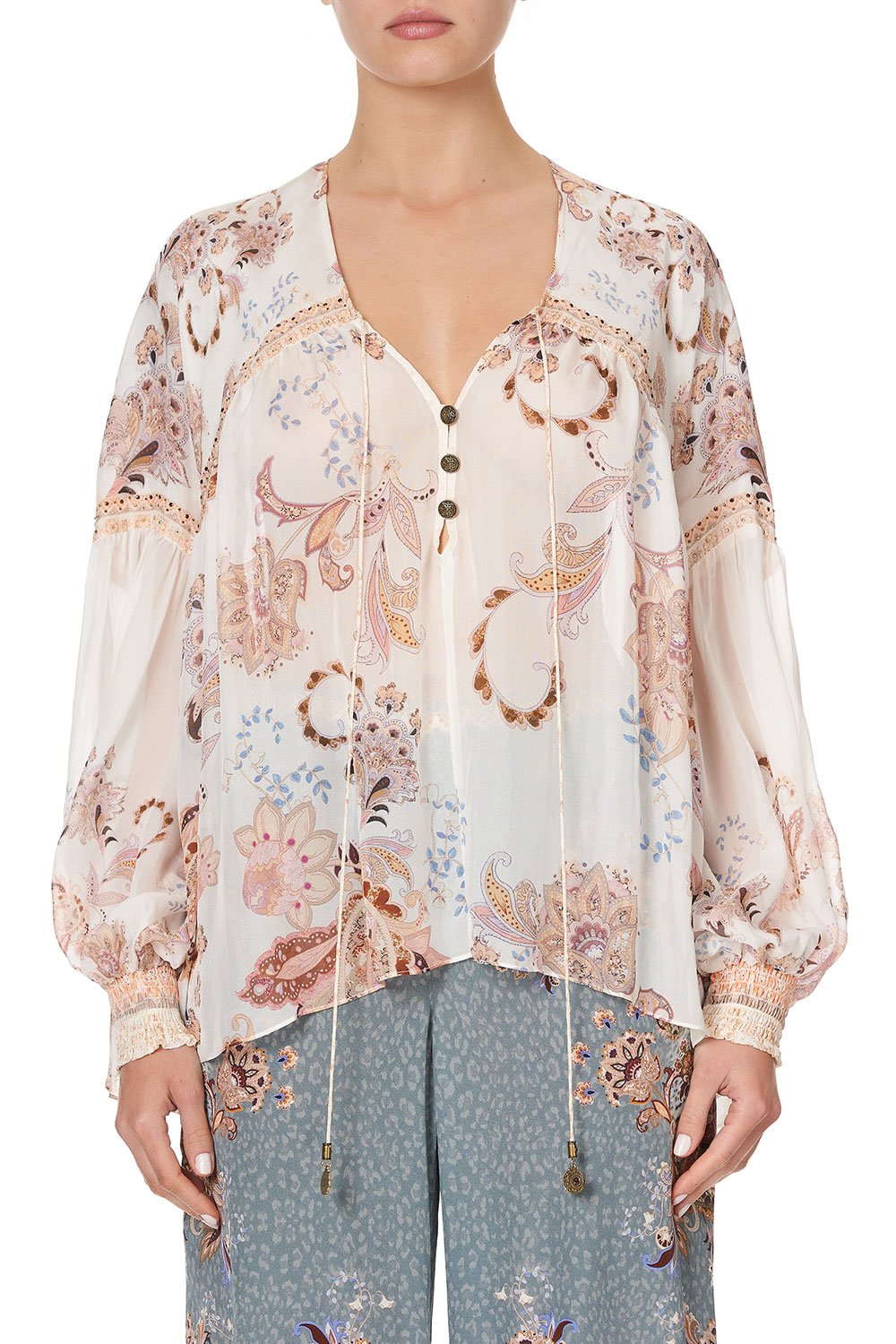 BLOUSON BLOUSE WITH NECK TIE MARRAKESH MAIDEN