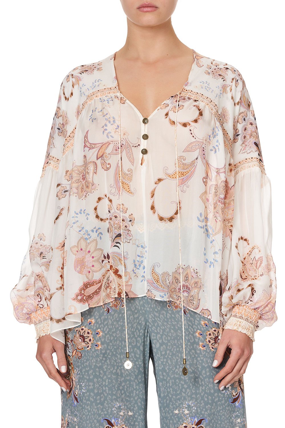 BLOUSON BLOUSE WITH NECK TIE MARRAKESH MAIDEN