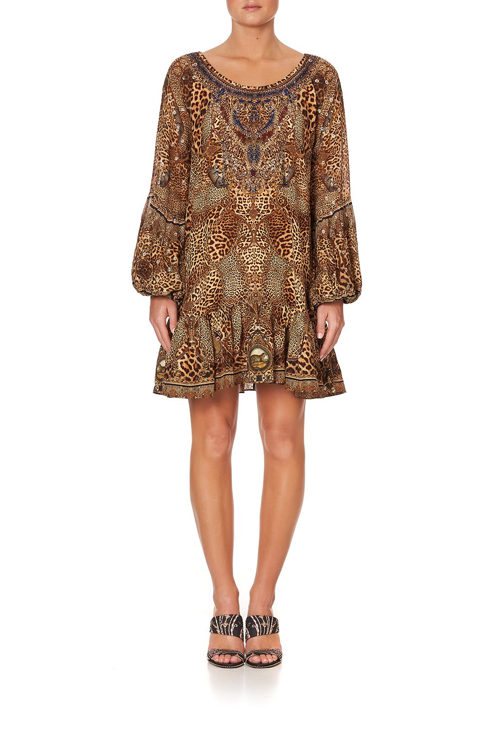 BLOUSON SLEEVE A LINE FRILL DRESS LADY LODGE