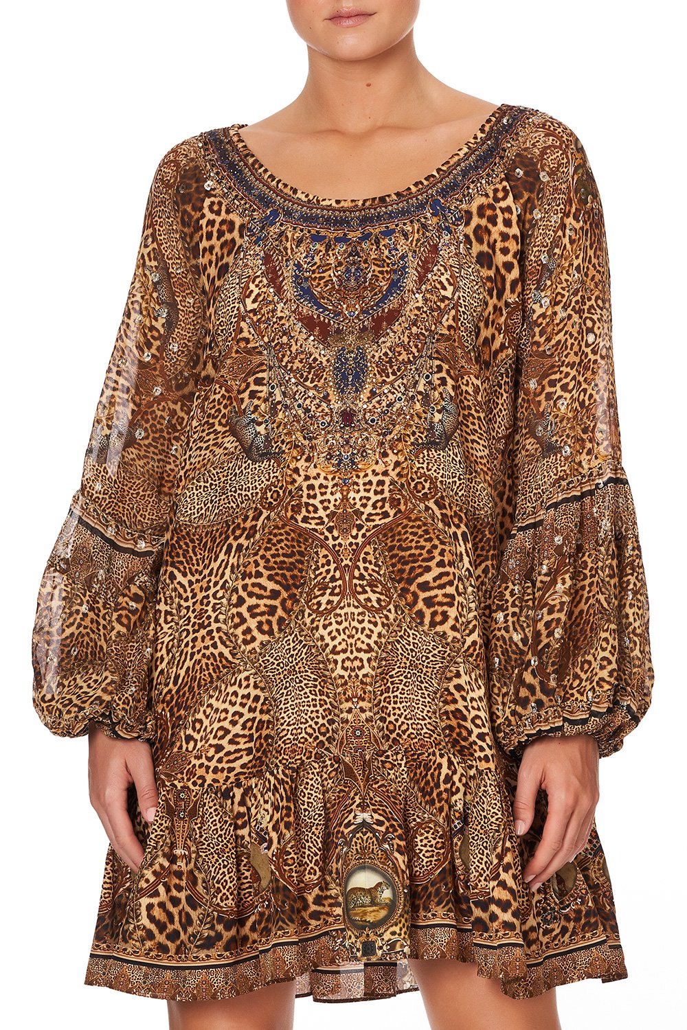 BLOUSON SLEEVE A LINE FRILL DRESS LADY LODGE