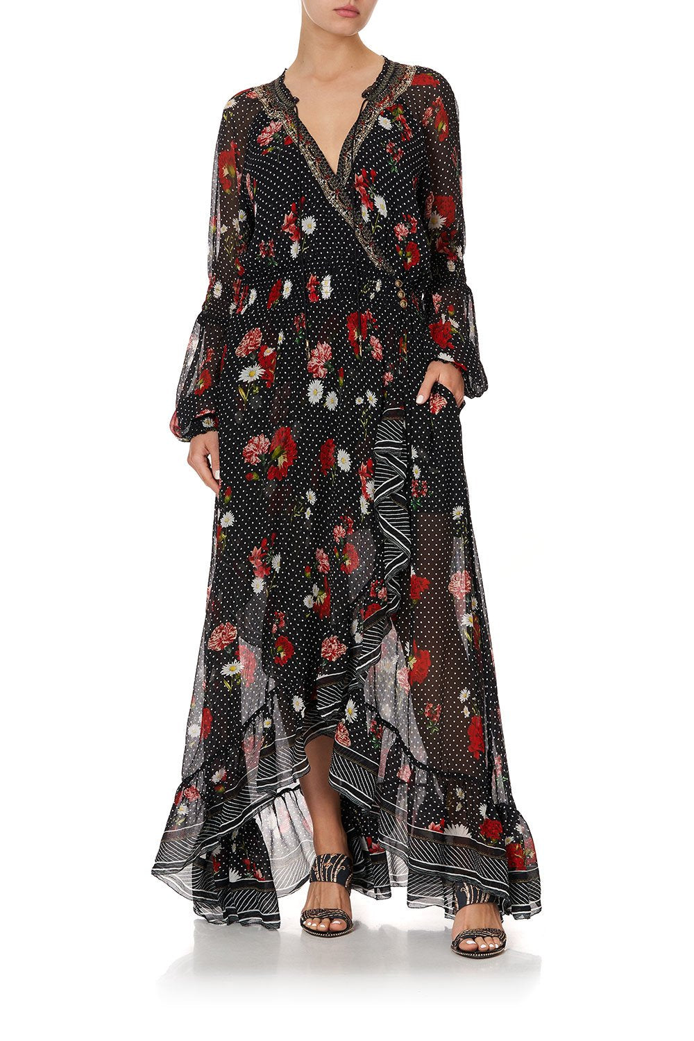 BLOUSON SLEEVE WRAP DRESS COASTAL PARISIENNE