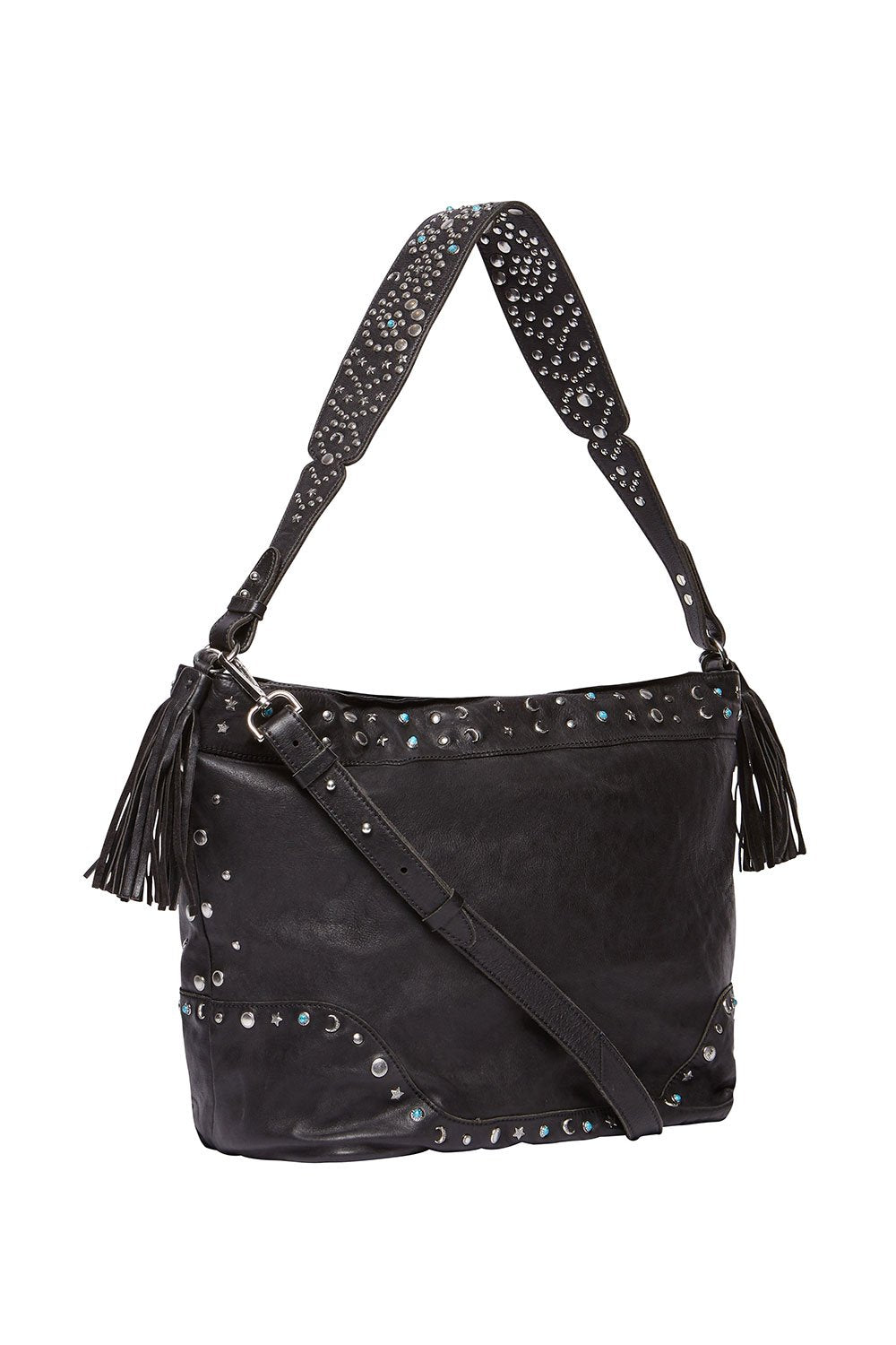 LEATHER HOBO BLACK