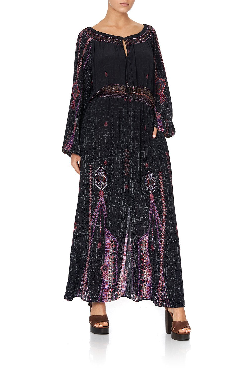 BUTTON DRESS WITH BLOUSON SLEEVE MINA MINA