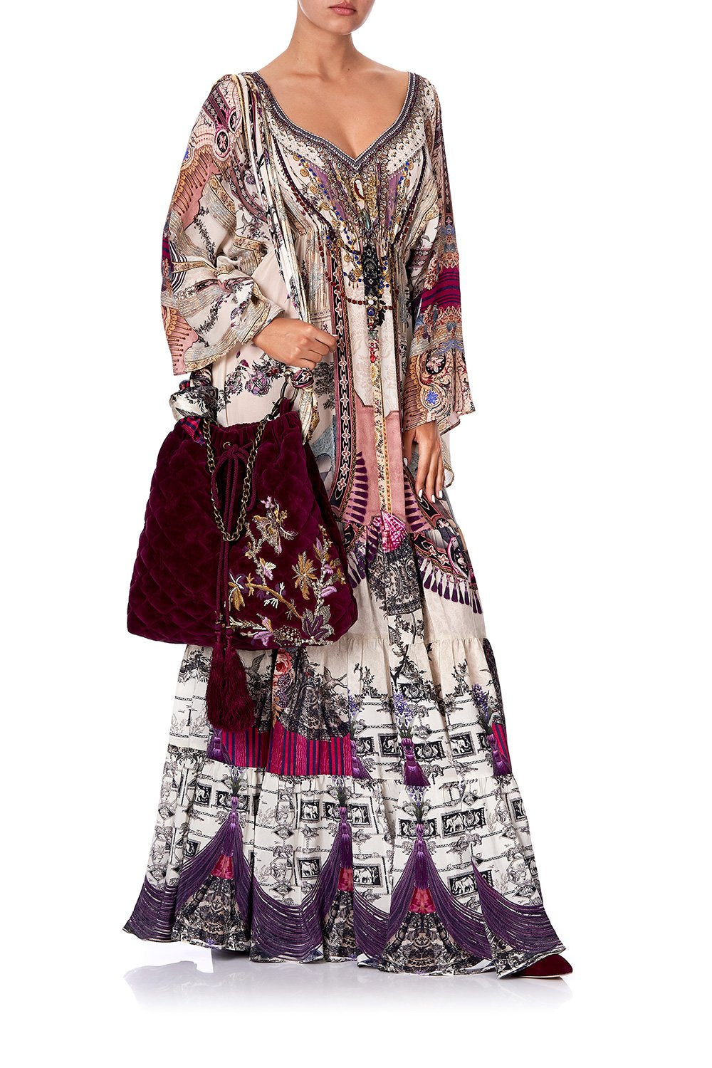 GATHERED PANEL DRESS VIOLET CITY