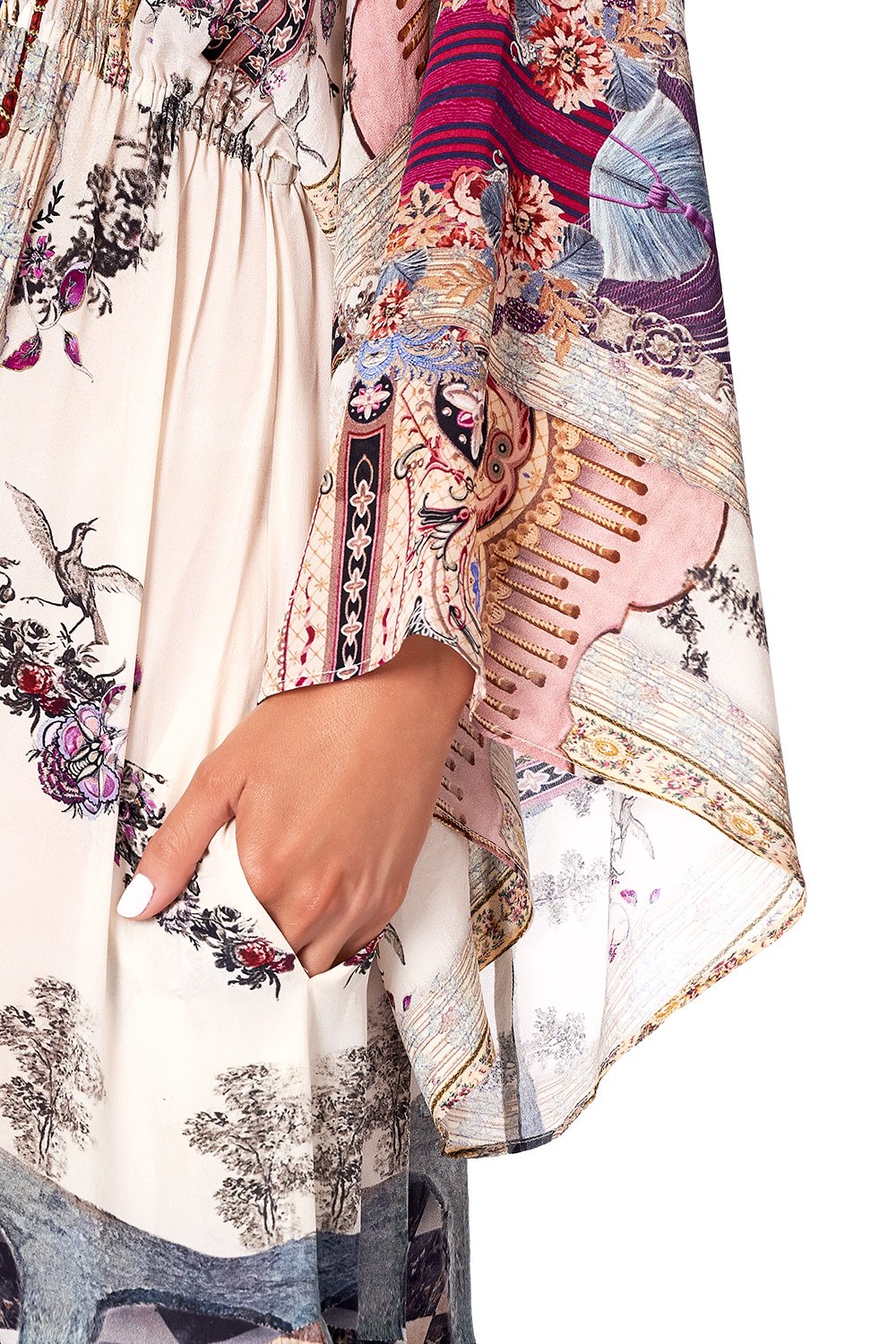 GATHERED PANEL DRESS VIOLET CITY