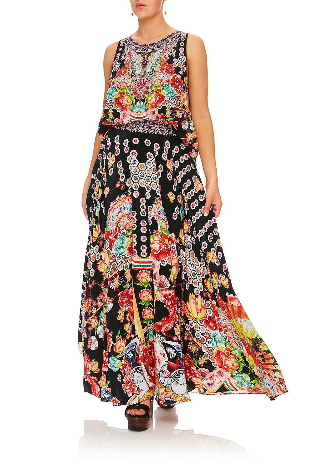 CAMILLA PAINTED LAND CIRCLE SKIRT