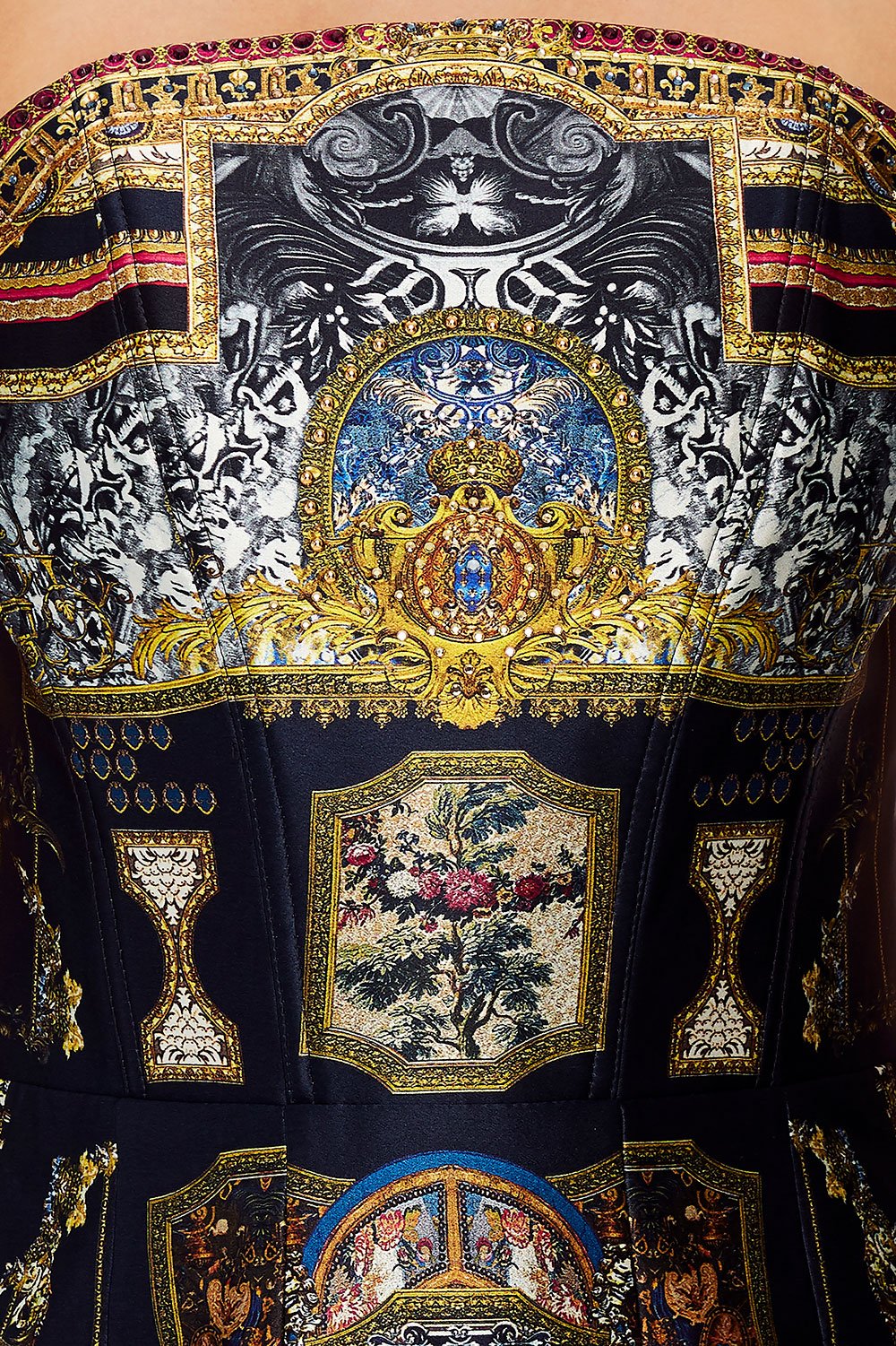 CURVED HEM ZIP DETAIL CORSET MIDNIGHT MEETING