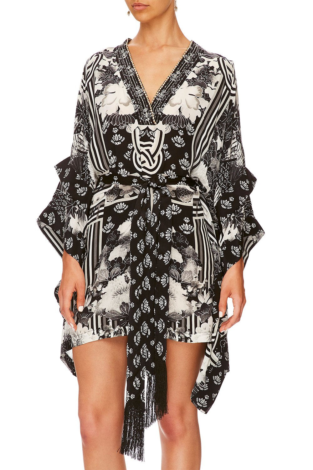 CAMILLA WILD MOONCHILD DOUBLE LAYER KIMONO SLEEVE DRESS