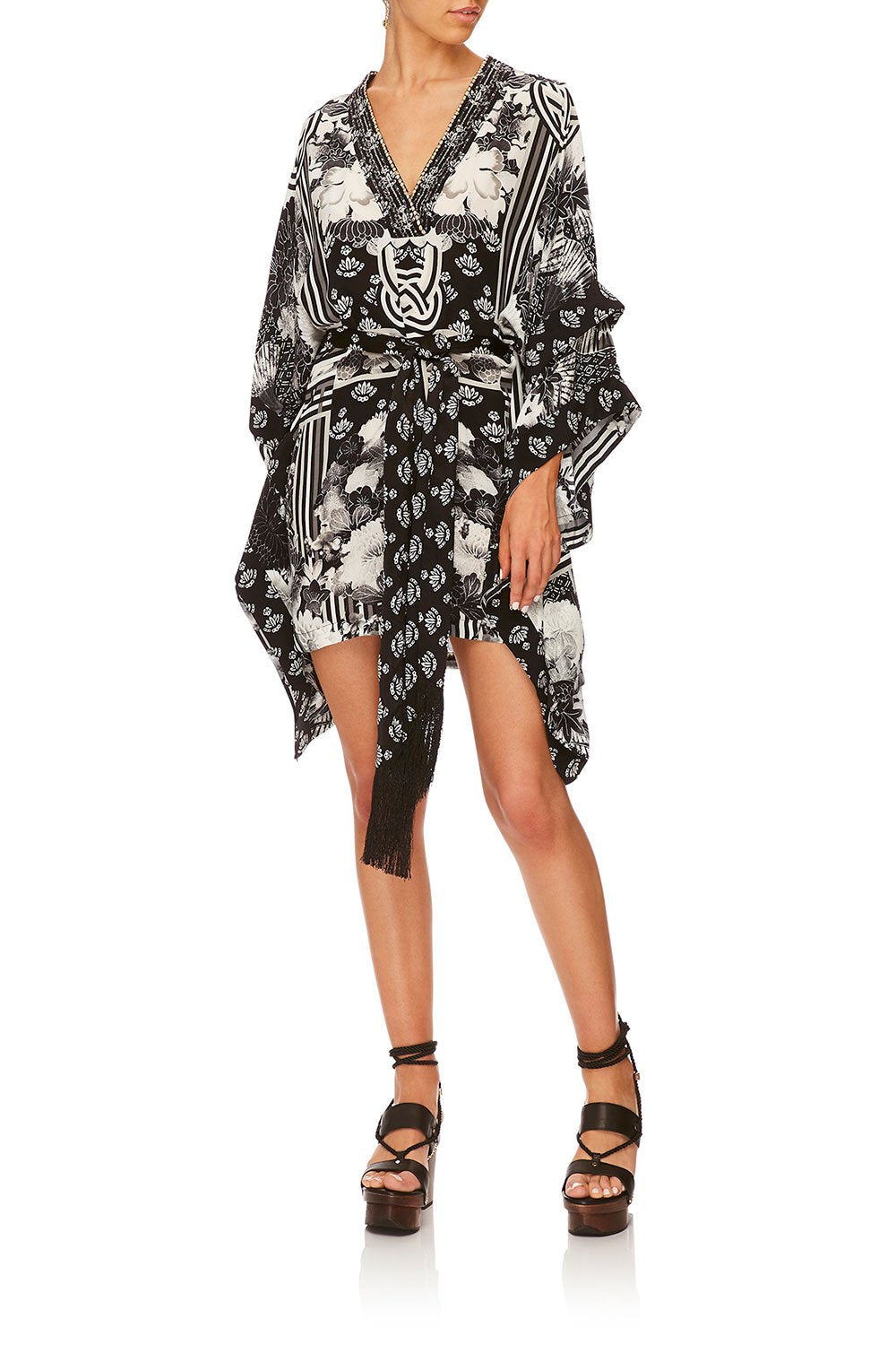 CAMILLA WILD MOONCHILD DOUBLE LAYER KIMONO SLEEVE DRESS