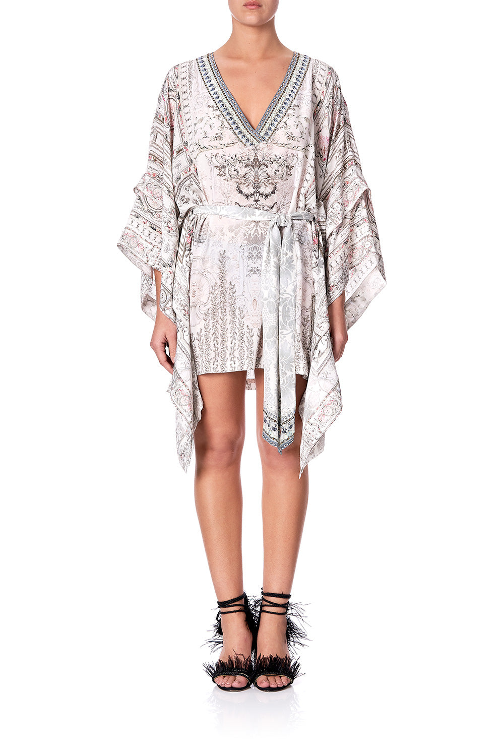 DOUBLE LAYER KIMONO SLV DRESS CRYSTAL CASTLE