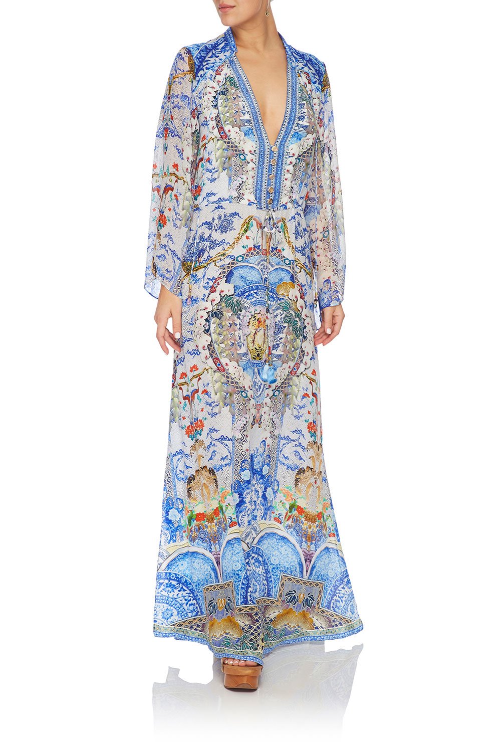 CAMILLA DRAWSTRING BUTTON UP DRESS GEISHA GATEWAYS