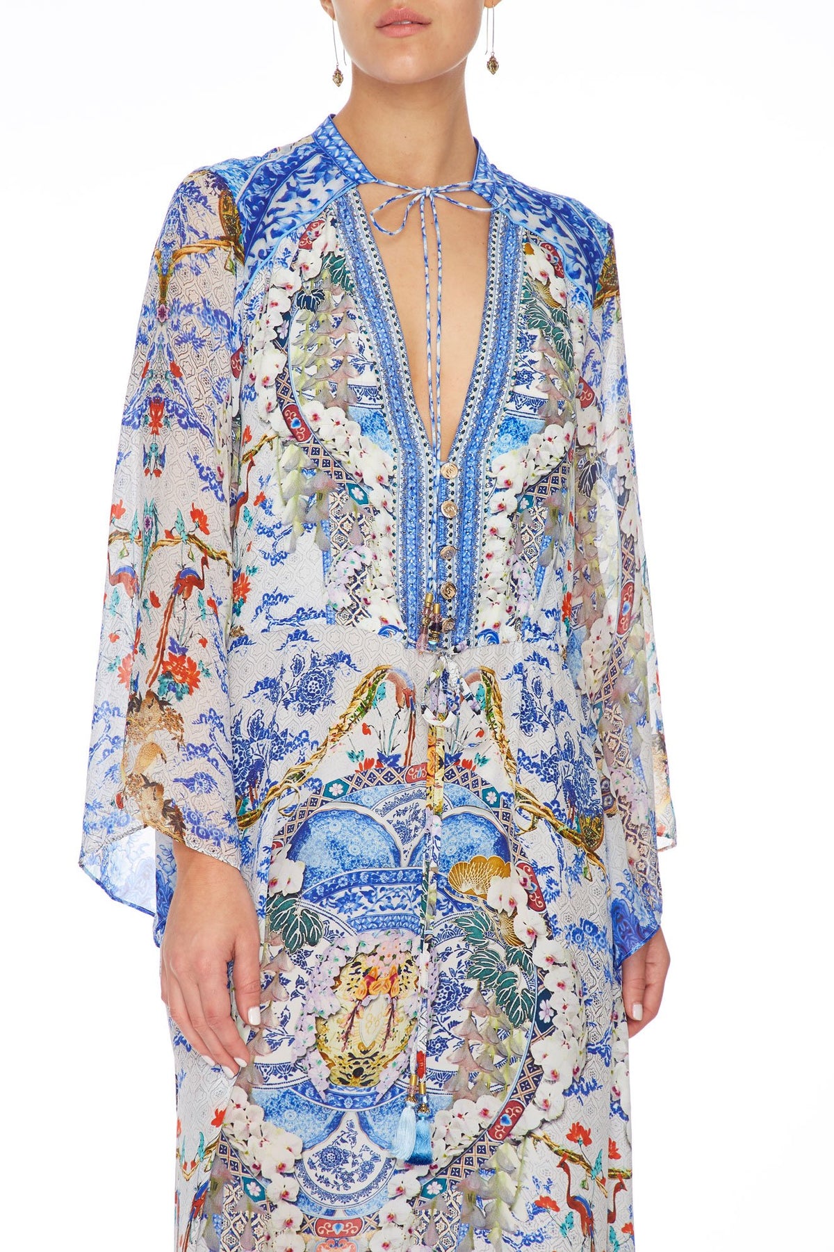 CAMILLA DRAWSTRING BUTTON UP DRESS GEISHA GATEWAYS