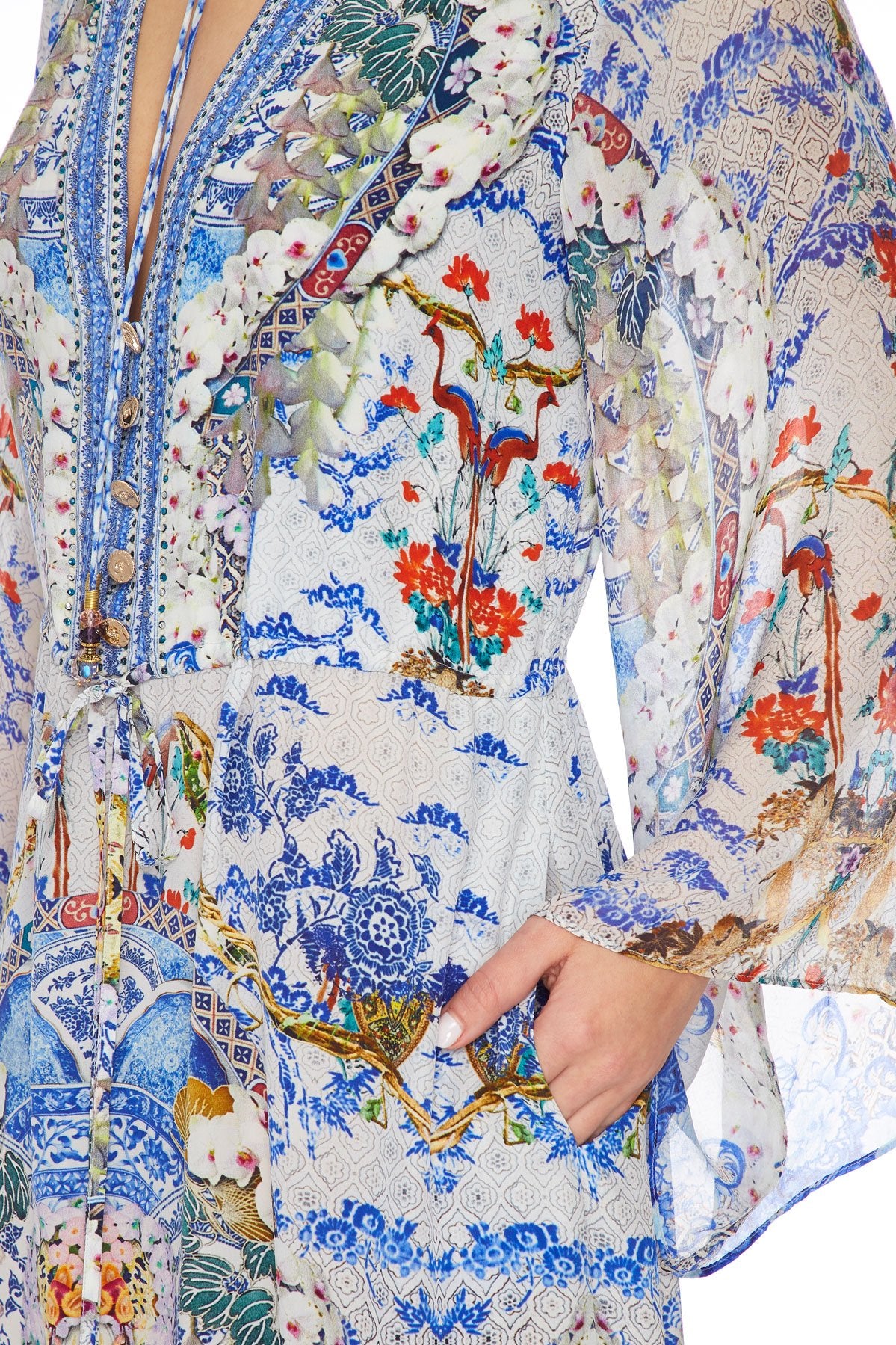 CAMILLA DRAWSTRING BUTTON UP DRESS GEISHA GATEWAYS