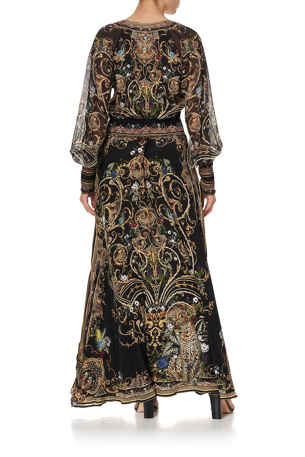 DRESS WITH SHIRRED WAIST AND CUFF STUDIO 54