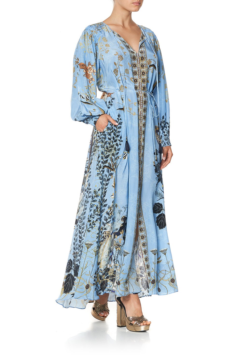 DRESS WITH SMOCKED SLEEVE FAIRY FOUNTAIN