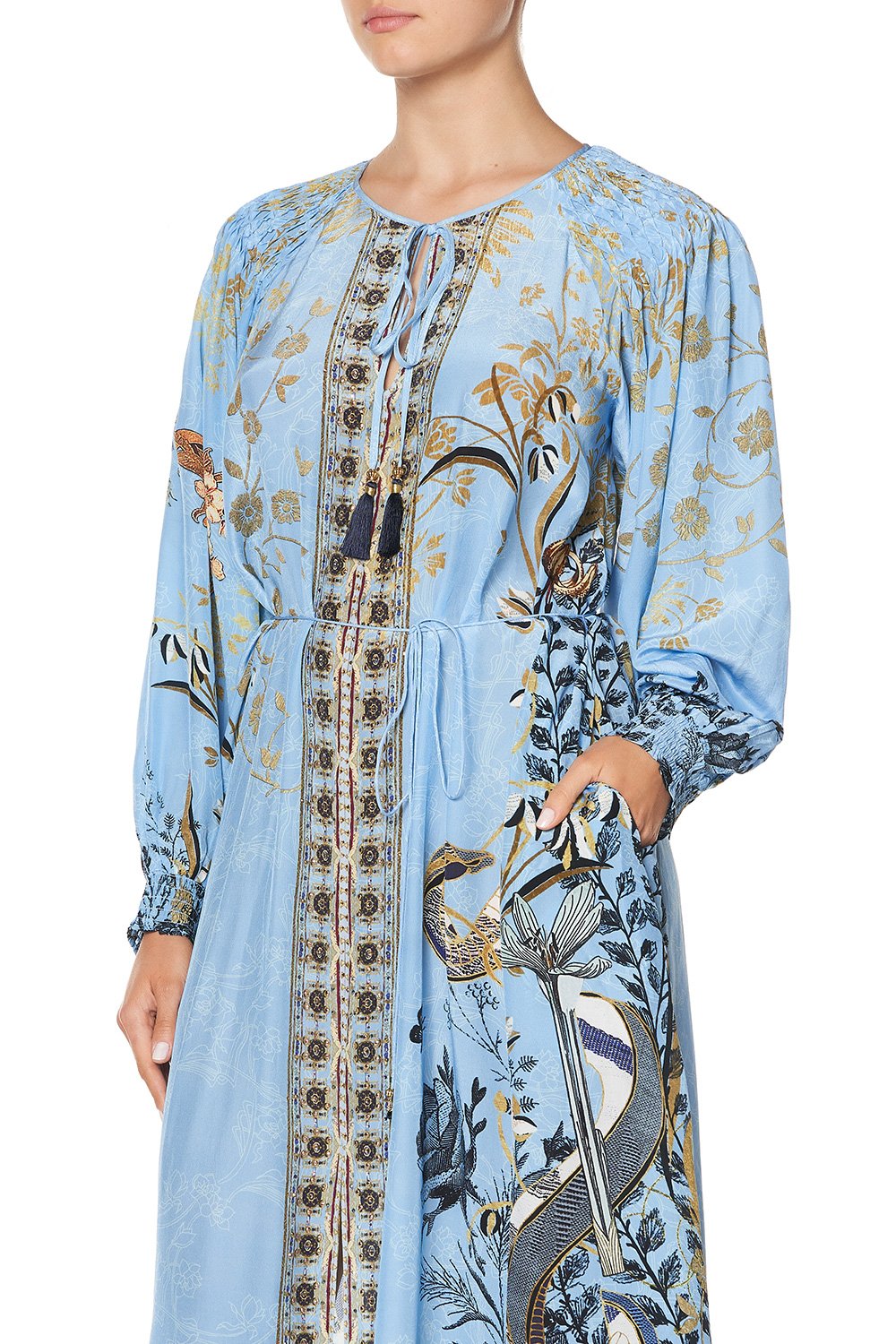 DRESS WITH SMOCKED SLEEVE FAIRY FOUNTAIN