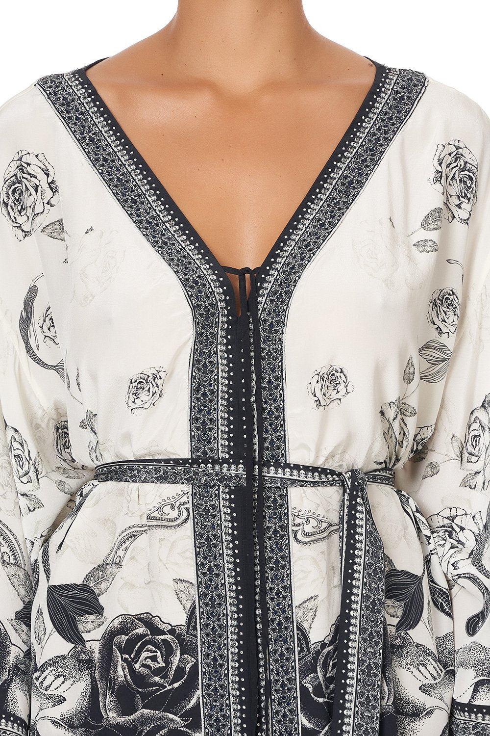 DROP SHOULDER KAFTAN MIDNIGHT PEARL