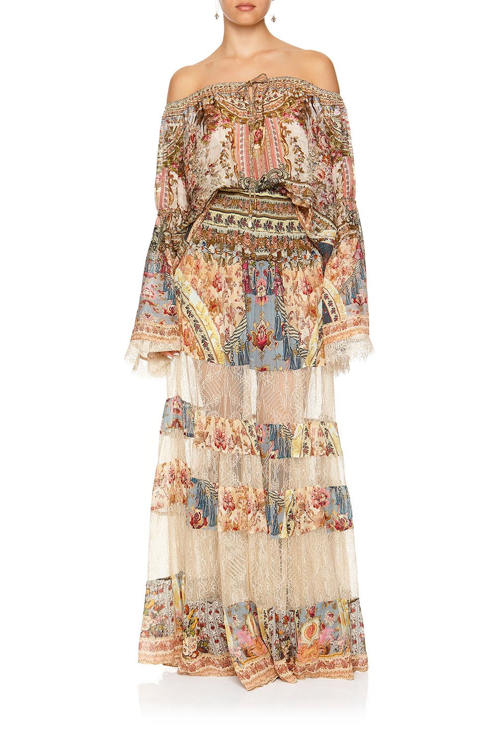 DROP SHOULDER TIE SLEEVE TOP JEANNE QUEEN