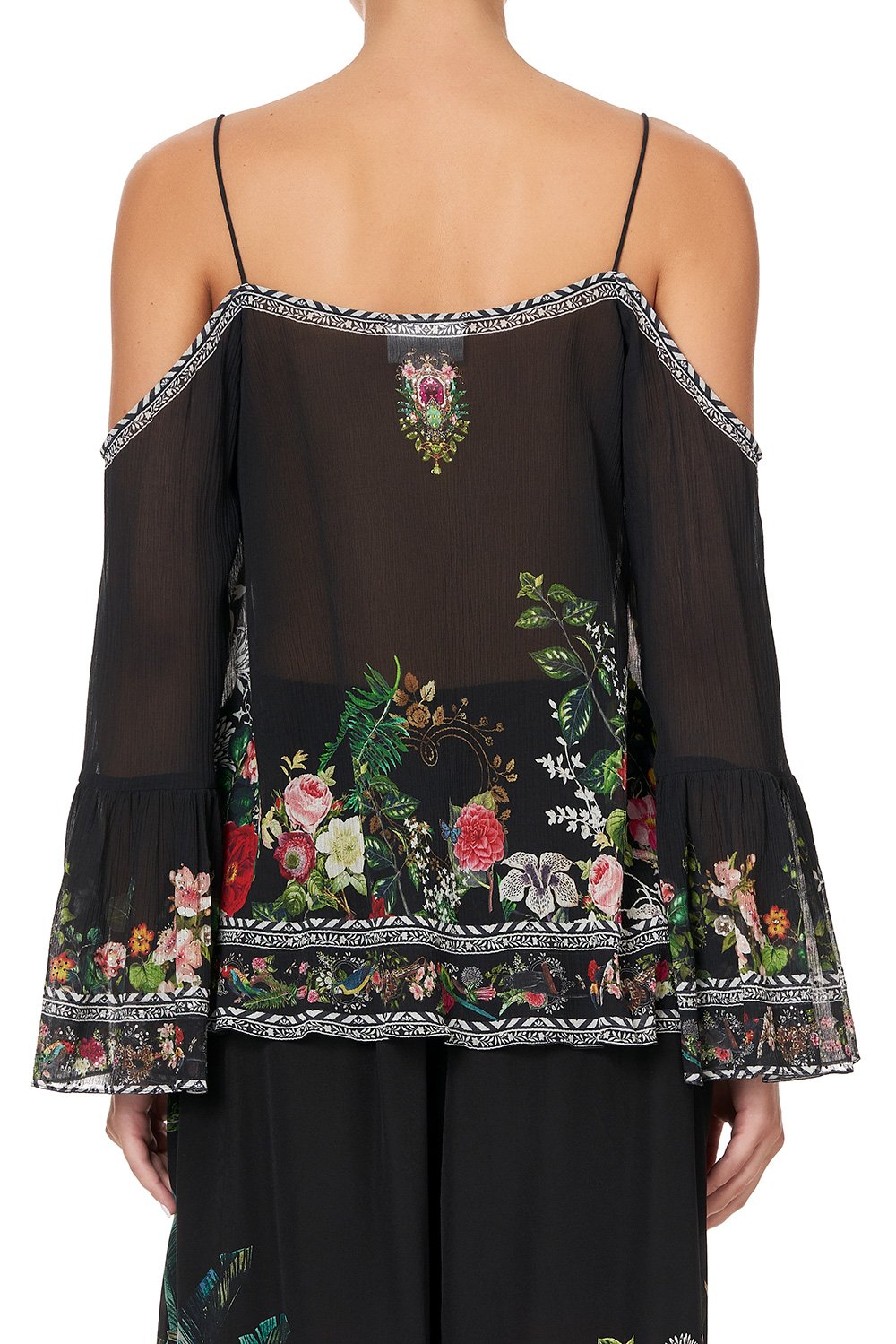 DROP SHOULDER TOP RAISED WITH WOLVES