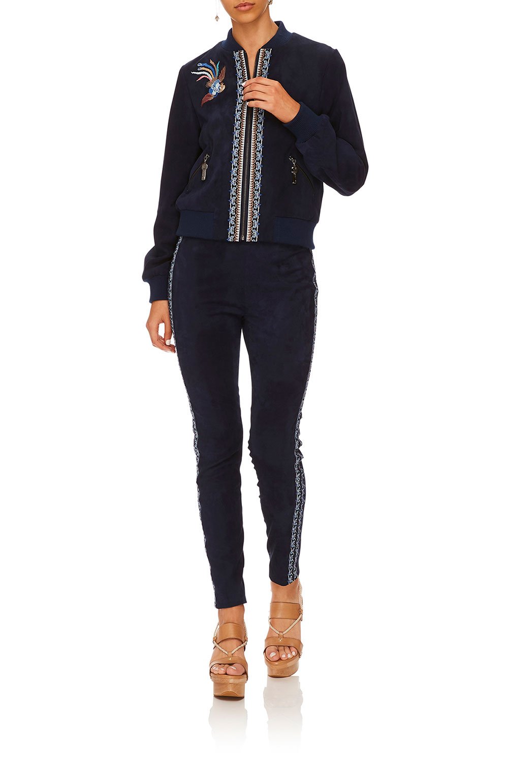 CAMILLA FOR THE FANS ELASTIC WAISTBAND SUEDE LEGGING