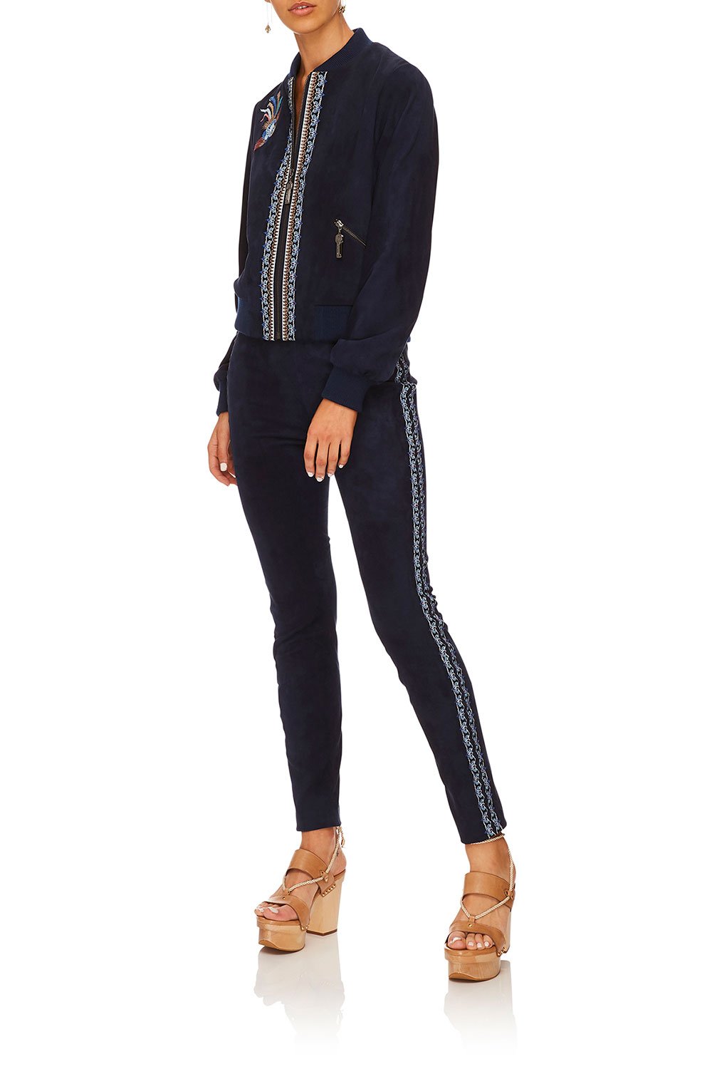 CAMILLA FOR THE FANS ELASTIC WAISTBAND SUEDE LEGGING