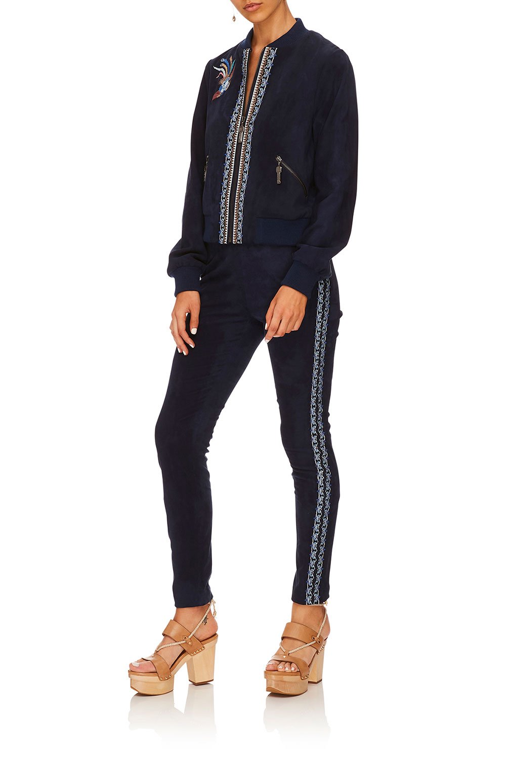 CAMILLA FOR THE FANS ELASTIC WAISTBAND SUEDE LEGGING