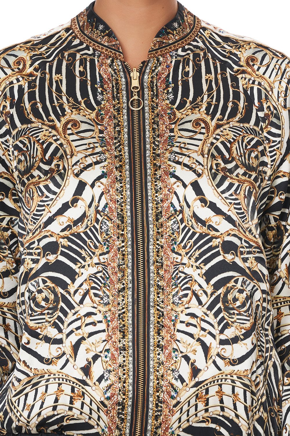 ENCASED ELASTIC RAGLAN BOMBER NIGHT WAITING FOR DAY