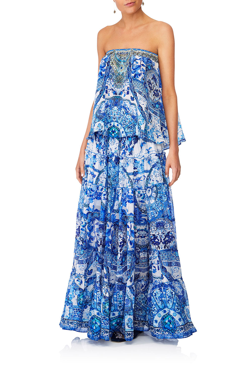 CAMILLA ETERNITYS EMPIRE SHEER TIERED MAXI SKIRT