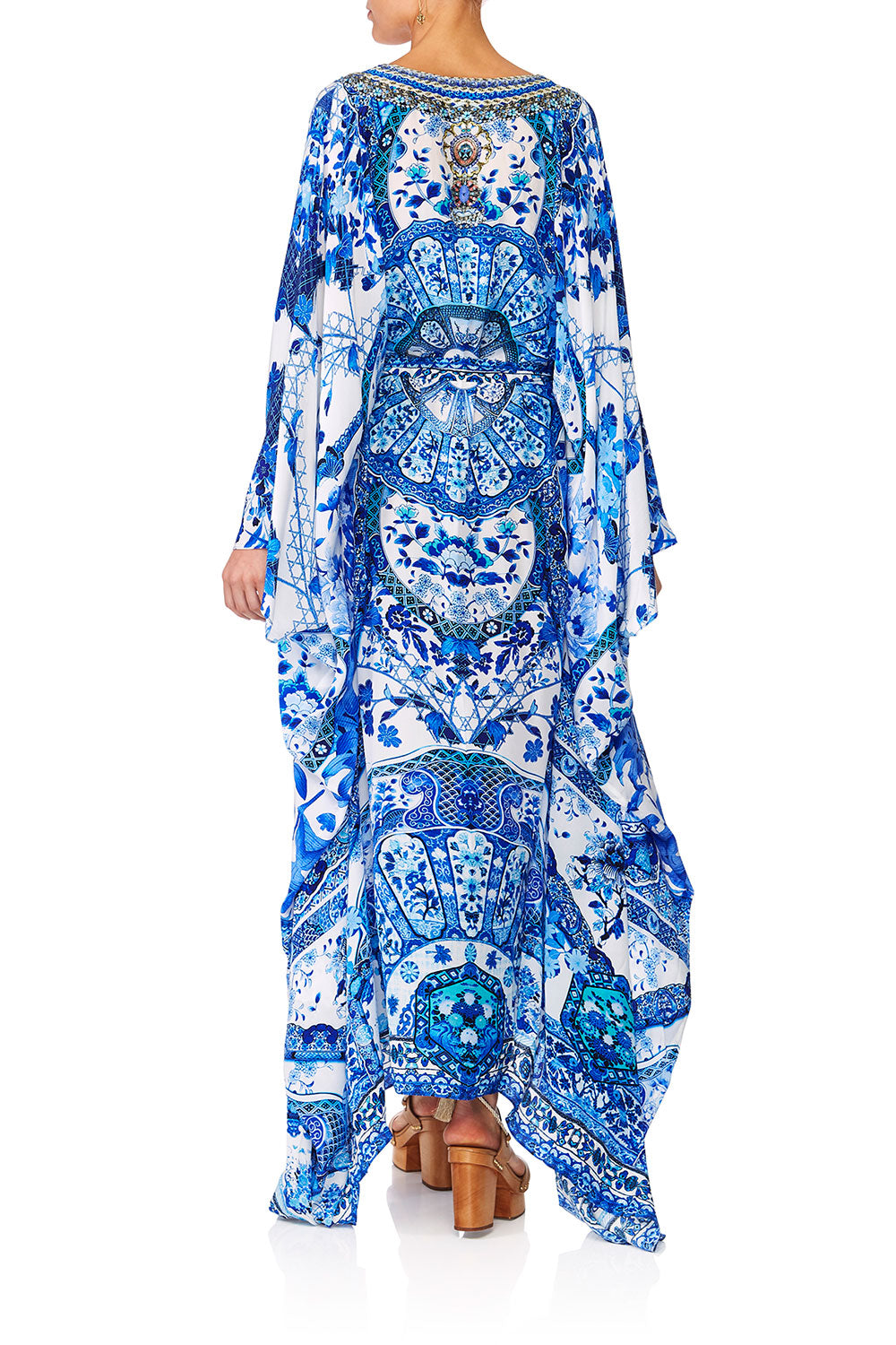 CAMILLA ETERNITYS EMPIRE SPLIT HEM LACE UP KAFTAN