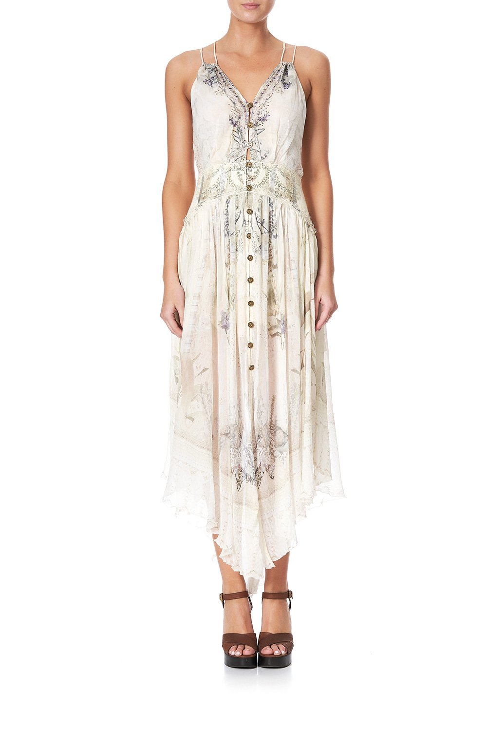 STRAP DRESS WITH SHAPED WAISTBAND MEMORIES OF MOREE