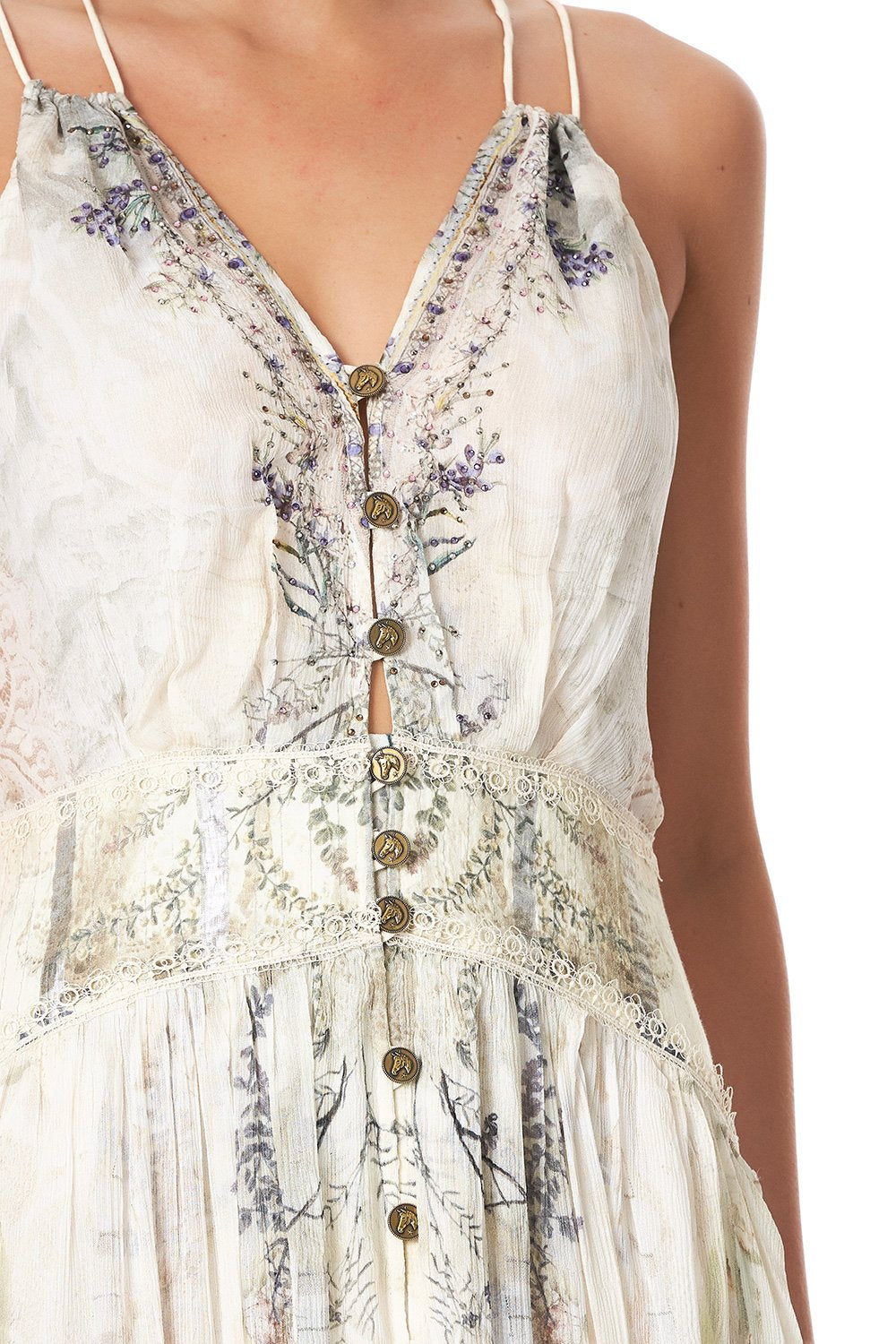 STRAP DRESS WITH SHAPED WAISTBAND MEMORIES OF MOREE