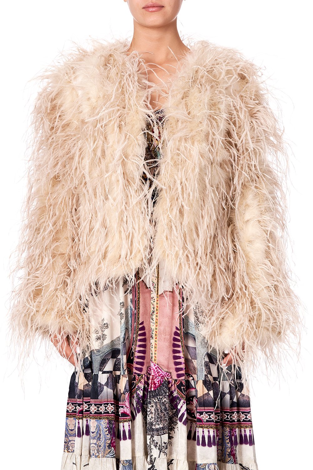 FEATHER JACKET VIOLET CITY