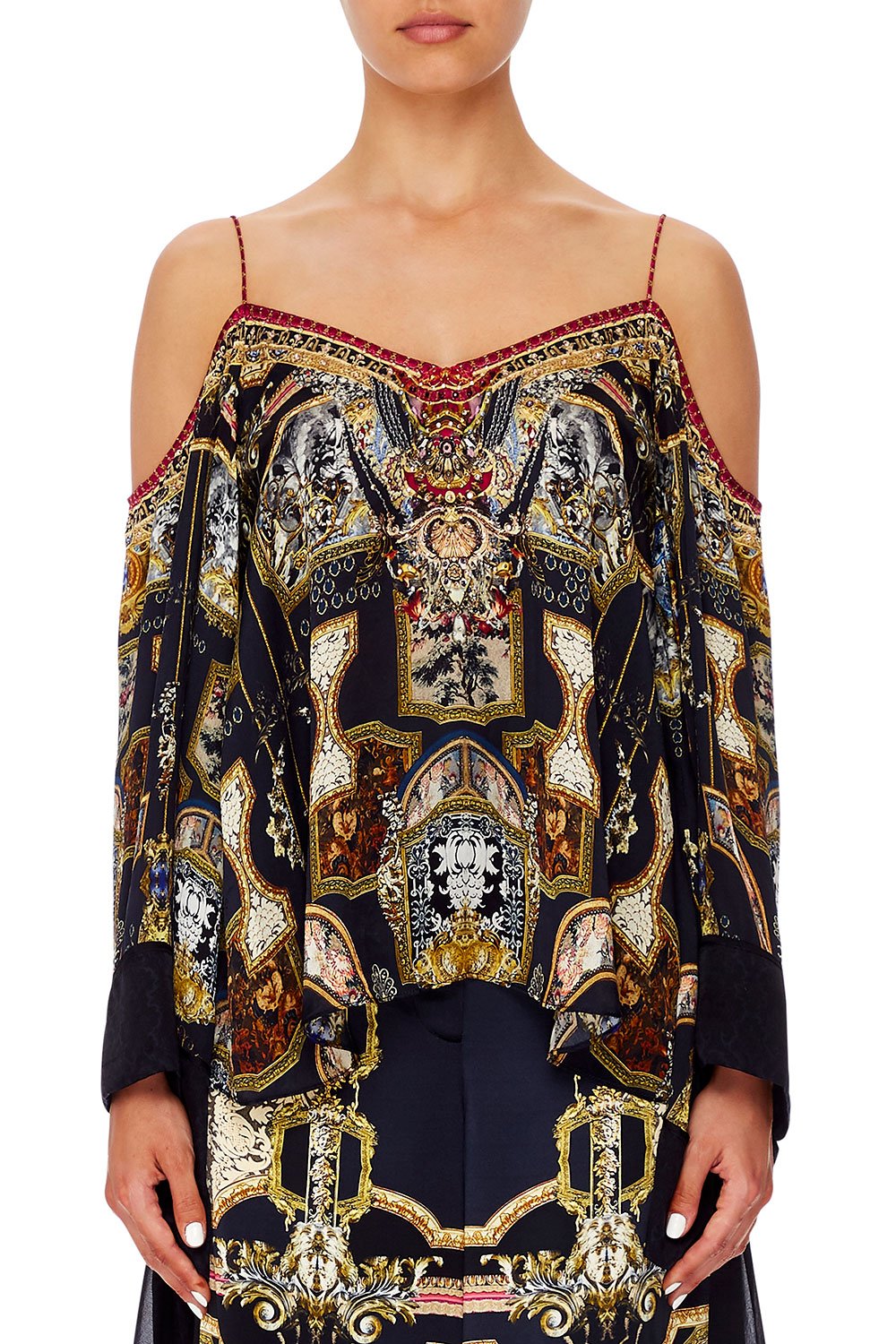 CAMILLA FLARE SLEEVE TOP MIDNIGHT MEETING