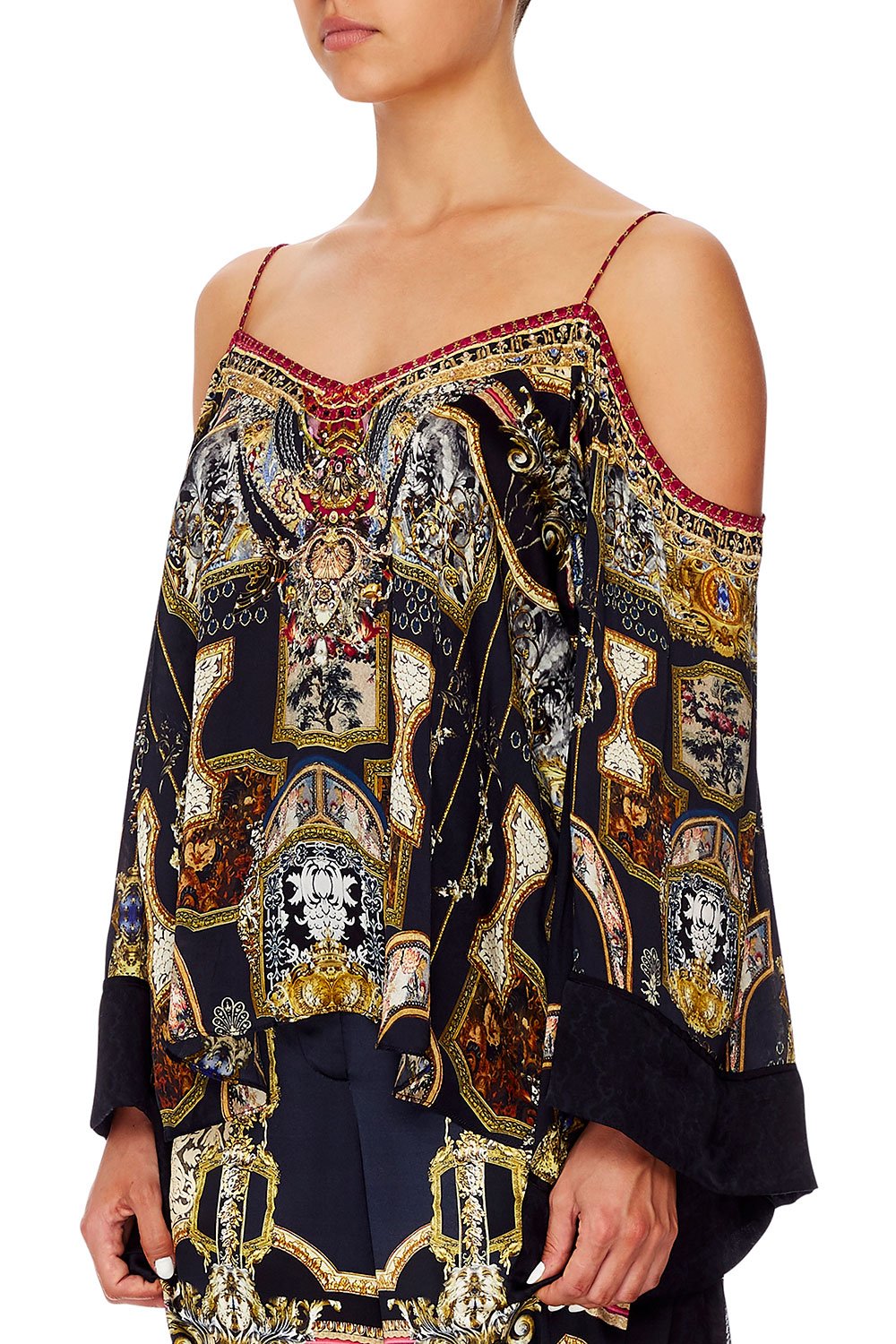 CAMILLA FLARE SLEEVE TOP MIDNIGHT MEETING