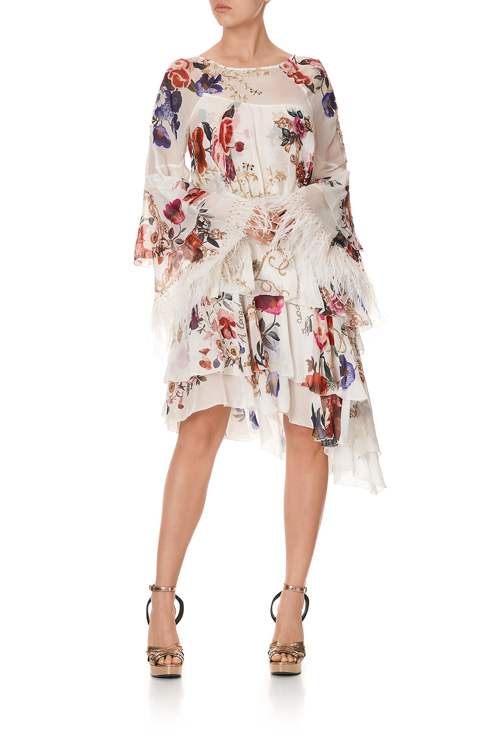 EMBELLISHED FLARED LAYERED DRESS FAIRY GODMOTHER