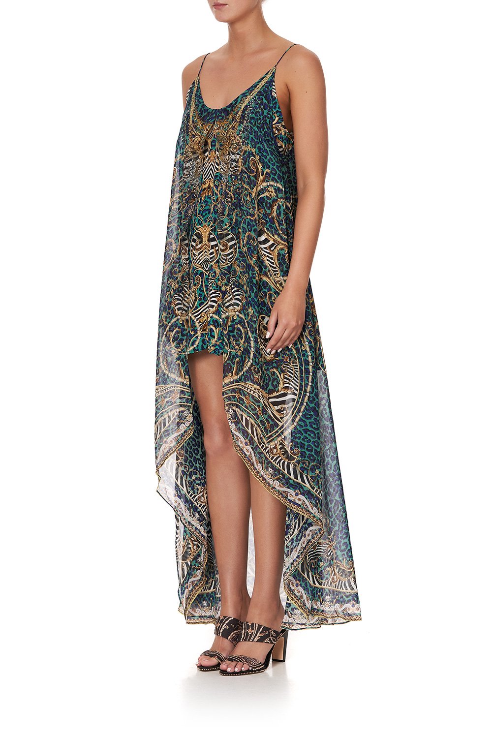 FLARED MINI WITH SHEER OVERLAY SHES GOT GRACE