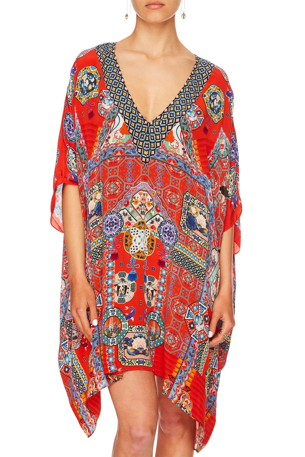 CAMILLA FOUND IN TRANSLATION RECTANGULAR V-NECK KAFTAN