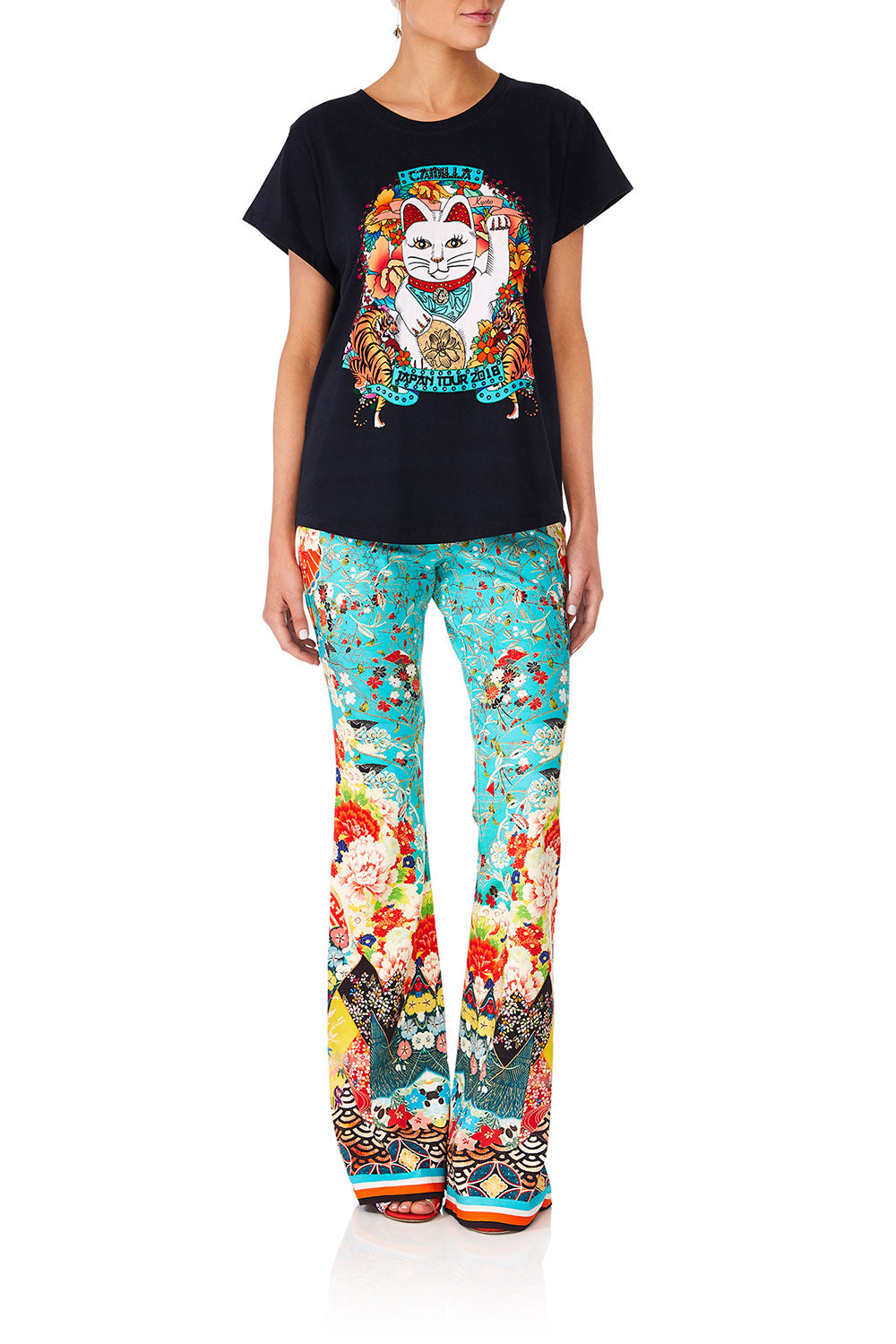 CAMILLA GALAXY GIRL HIGH WAISTED FLARED TROUSER